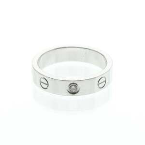 CARTIER Authentic 18k Silver Diamond Love Ring